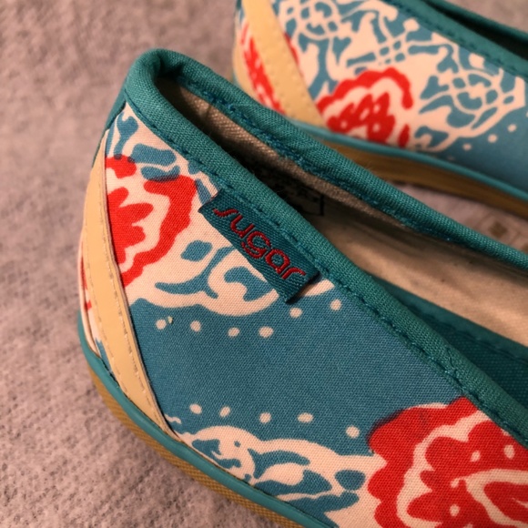 NWOT - Floral Print Buckle-Trim Sneaker Flats - Picture 10 of 16